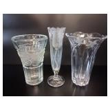 3 Mikasa & Walther Glas Style Frosted Crystal