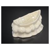 Irish Belleek Boat on Waves Trinket Dish