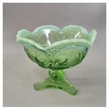 Fenton Beaded Moon & Stars Green Opalescent