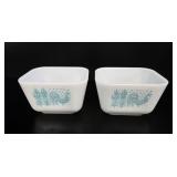Pyrex Butterprint Turquoise 501 Dishes, Pair