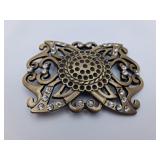 Openwork Rhinestone Belt Buckle