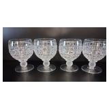 Heisey Victorian Clear Glass Goblets - Set of 4