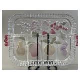 Molded Glass Fruit Platter VTG