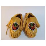 Pair of Indigenous Beaded Leather Moccasins
