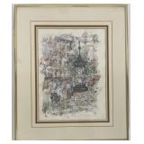 Scï¿½ne de rue II Watercolor by Sï¿½guin Di Laderoute