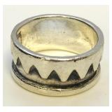Sterling Silver Geometric Zigzag Band Ring