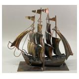 Mid-Century Modern Brutalist Copper Ship Bookends