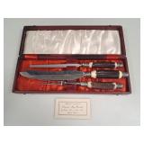 Cooper Bros Vintage Stag Carving Set vtg