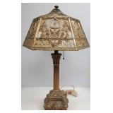 Early 20th C. Caramel Slag Glass Table Lamp