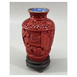Chinese Carved Cinnabar Lacquer Vase