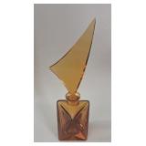 ?Czech Art Deco Amber Glass Perfume Bottle