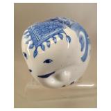 Blue & White Ceramic Elephant Coin Bank