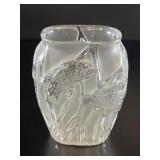 Art Deco Frosted Glass Grasshopper Vase
