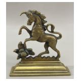 Antique British Heraldic Brass Unicorn Paperweight