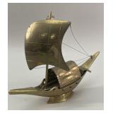 Mid-Century Brass Junk Boat Model VTG