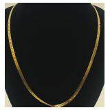 VTG 14K Yellow Gold Herringbone Chain Necklace