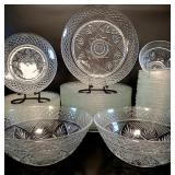 Anchor Hocking Pressed Glass Table Service 50 pcs