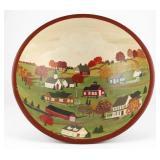 Anna Hatmaker Folk Art New England Landscape Bowl
