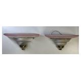 Pair of Postmodern Pink Glass Wall Sconces