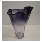 Murano Style Bi-Color Glass Vase vtg