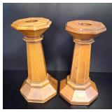 Large Antique Solid Oak zChurch Gothic Candle
