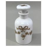Milk Glass Apothecary Jar, Vtg with gilt decor