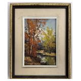 Boucher, Signed Autumn Landscape Oil Painting