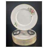 Set of 9 Royal Worcester Worcester Rose Plates