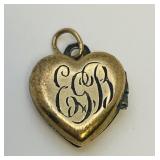 VTG Monogrammed Heart Locket Pendent