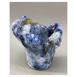 Murano-Style Spatter Glass Handkerchief Vase