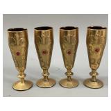 Set of 4 Venetian Gold-Encrusted Style Cordial