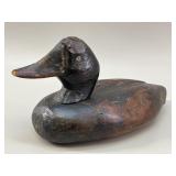 Carved Wooden Duck Decoy Inscribed Clifford Scott