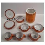 Beauceware Orange Drip Glaze Coffee Soup Set