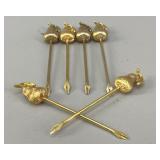 Freddotherm Turnwald 24kt Gold Plat Cocktail Picks