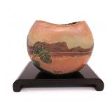 Art Nouveau 'Legras' Acid Etched Cameo Landscape