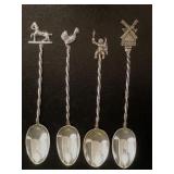 Antique Silver Figural Twisted Stem Spoons