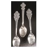 3 Rolex Bucherer Lucerne Silver Plated Spoons