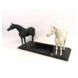 Rare Antique Cast Iron Dbl Horse Boot Scraper by