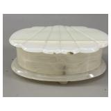 White Onyx Clam Shell Shaped Jewelry Box/Organizer