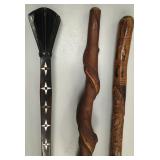 Three Assorted Walking Sticks