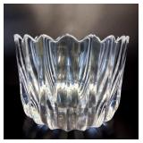Large Fluted Crystal Sawtooth Bowl vtg