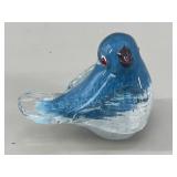 Figural Murano Style Blue & White Bird