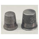 Two Antique Sterling Silver Thimbles