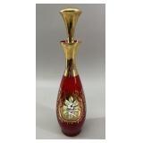 Venetian Murano Tre Fuochi Gilt Ruby Glass