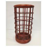 Vtg Mid-Century Bamboo & Rattan Umbrella Stand