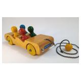 1960s NicolToys Wooden Pull Toy Car