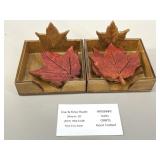 LisErn Crafts Handcrafted Maple Leaf Coaster Sets