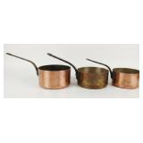 Antique 19thC French Copper Saucepans