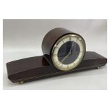 Mid-Century Solar Wooden Mantel Clock