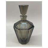 Art Deco Bohemian Smoked Glass Decanter with
